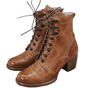 BED|STU Judgement Tan Leather Lace-Up Boots